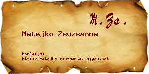 Matejko Zsuzsanna névjegykártya